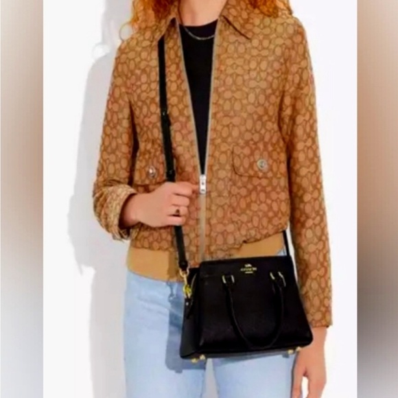 NWT Coach Mini Lillie Carryall Black Satchel with Gold Details - Picture 2 of 7